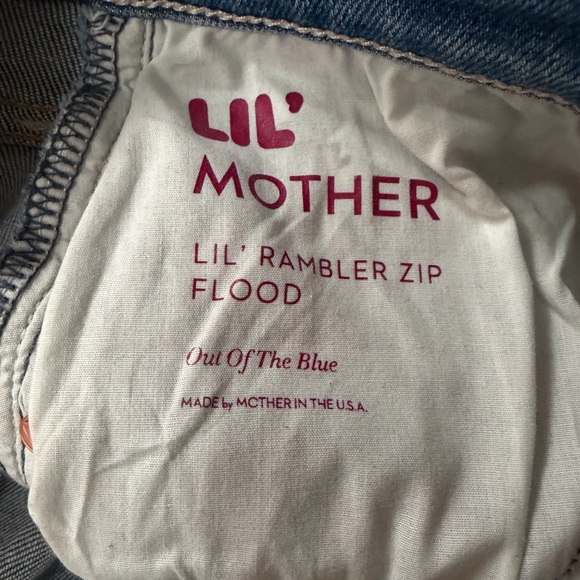 MOTHER LiL’ Rambler Zip Flood Color: Out of the Blue Straight Leg Jeans - Picture 7 of 14